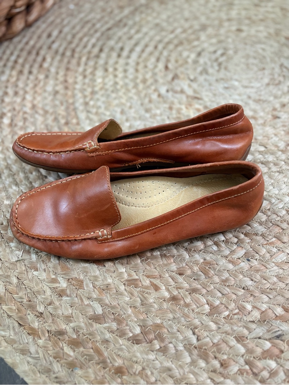 L.L. Bean Women's Chestnut Leather Slip-On Loafers 8.5